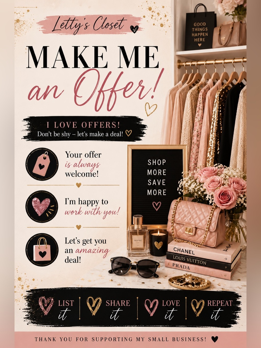 If you love the item but not the price. Make me a REASONABLE offer!😁🌻